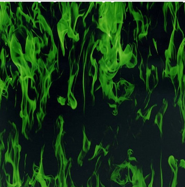 Green flames water transfer film, YCF133-3