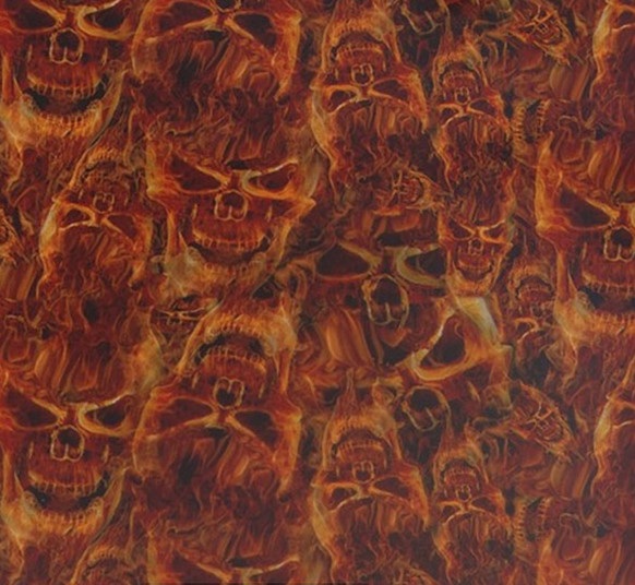 Skull pattern water transfer film, SKD 143-1