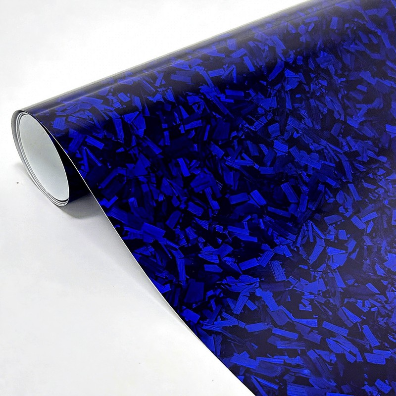 PET Forged Carbon Fiber Vinyl Wrap, Gloss Black, For Car Interior Center Console, Side Mirror, Exterior Body Decal Sticker
